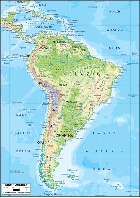 South America Map Rivers And Lakes - Free Printable Templates
