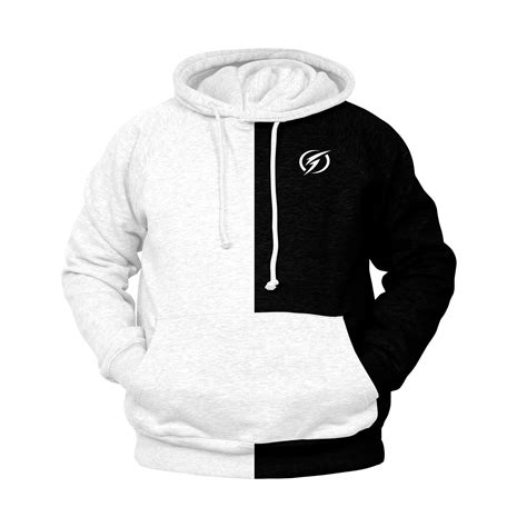 Black and White Hoodies MEN HOODIE COLOR BLACK/WHITE - Silver Sea Sport
