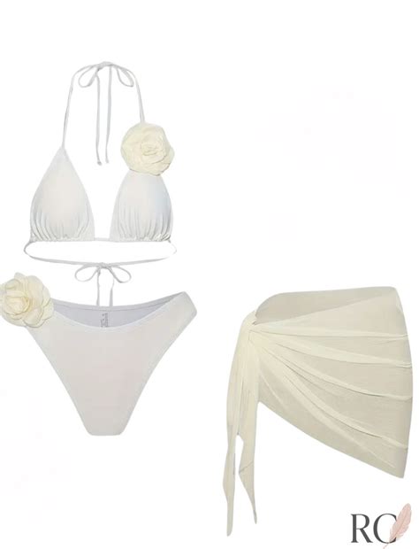 White One Piece Bikini – Elegant Milky Wave Set Swimwear – Riishacouture