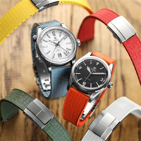 Mosaic CTS Rubber Watch Strap - Spanish Orange | WatchGecko