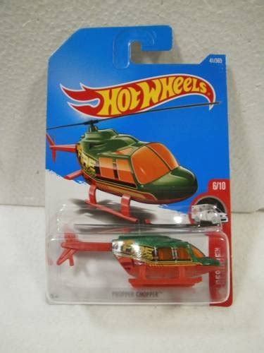 Hot Wheels 1:64 2017 Propper Chopper Helicopter, Multi Color : Amazon ...