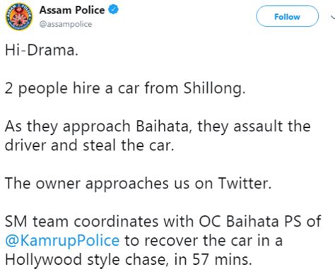 In Hollywood-style chase, Assam Police recover stolen vehicle in 57 ...