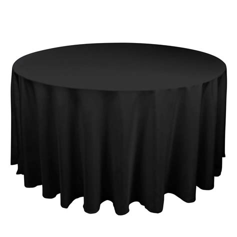 Gowinex Black 120" Round Polyester Tablecloth Table Cover - Walmart.com