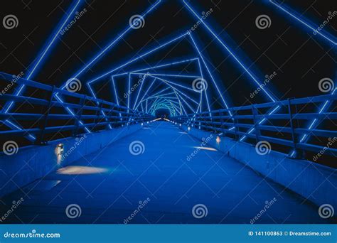 The High Trestle Trail Bridge in Boone, Iowa during the Night Stock ...