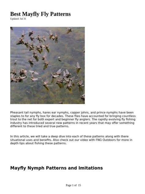 Best Mayfly Fly Patterns | PDF
