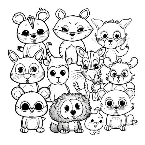 Fun Animals Coloring Page Pictures | Freepik
