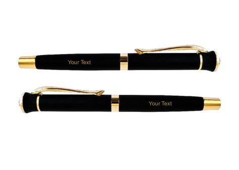 Custom Mat Black Roller Pen | Personalised Pens with Logo/Name