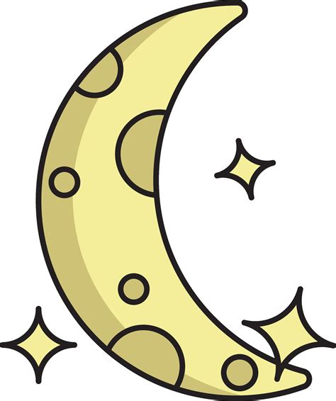 Half Moon With Stars Icon In Yellow Color. 25074732 Vector Art at Vecteezy