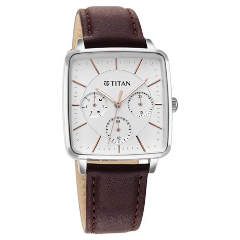 Buy Online Titan Avant Garde Silver Dial Quartz Multifunction Leather ...