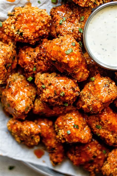 Crispy Buffalo Ranch Chicken Nuggets (Gluten Free) - All the Healthy Things