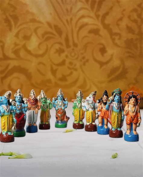 Dashavatar of Lord Vishnu Golu Dolls Set of 10-(6 INCH HEIGHT ...