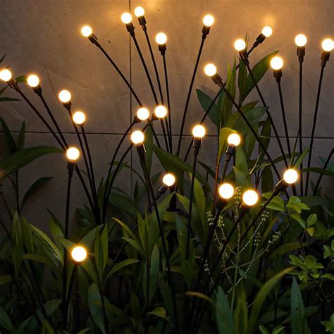 Leipple Solar Powered Firefly Lights,2Pack Solar Lights Outdoor ...