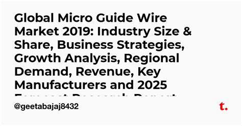 Global Micro Guide Wire Market 2019: Industry Size & Share, Business ...