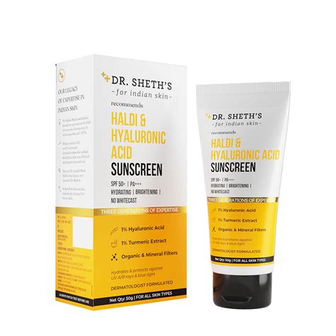 Haldi & Hyaluronic Acid Sunscreen - 50gm – Dr Sheth's