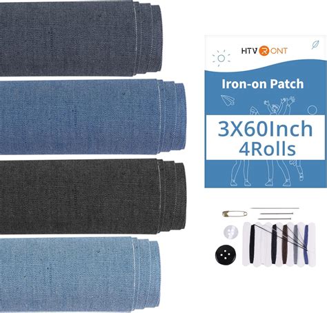 Amazon.com: HTVRONT Iron on Patches for Clothes - 4 Rolls of 3"x60 ...