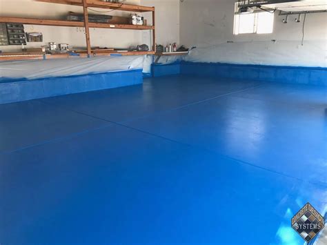 Blue Epoxy Garage Floor Custom Metallic Epoxy Floor