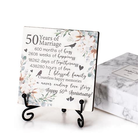 Amazon.com: 50th Wedding Anniversary Plaque Gifts 50 Years Marriage ...