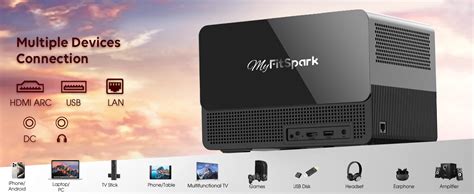 MyFitSpark CINEMAGIC 101 Native 1080P 4K Android Projector