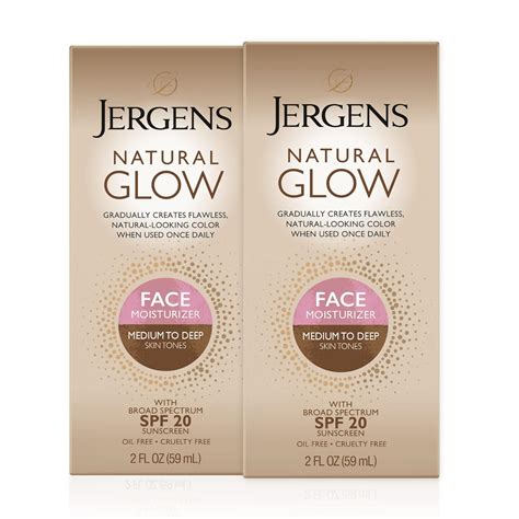 Brandclub - Jergens Natural Glow Face Self Tanner Lotion with SPF 20, Sunless Tanning, Medium to ...
