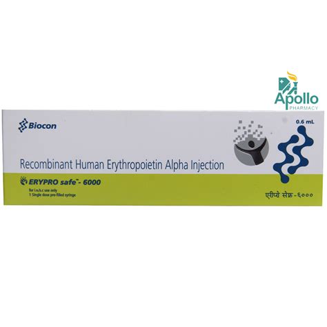 Erypro Safe-6000 Injection 0.6 ml Price, Uses, Side Effects ...