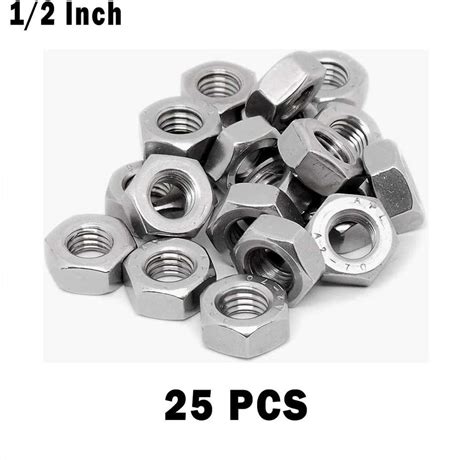 Implemental Nut & Bolt Set GI Hex Nut Industrial Use (12mm Pack of 25 ...