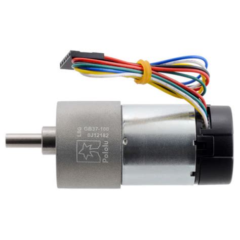 100:1 Metal Gearmotor 37Dx73L mm 24V with 64 CPR Encoder (Helical ...