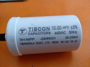 COOLTON 10 Mfd Capacitor for Water Pumps and Motors - 440VAC, White ...