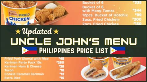 Uncle John's Philippines Menu and Prices [September 2024] - PhilMenu
