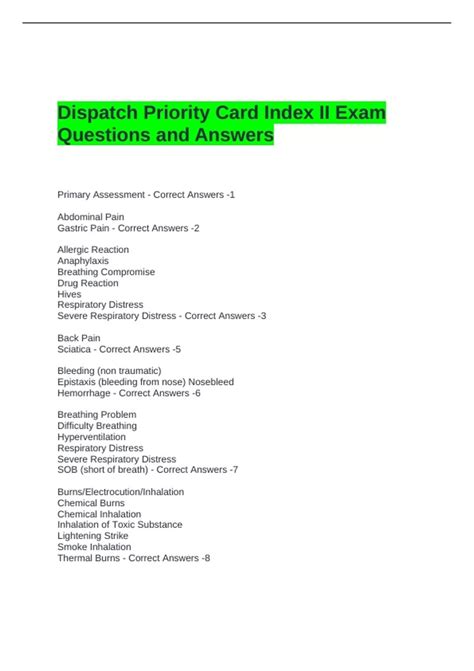 Priority Dispatch EMD Exam Bundle - Stuvia US