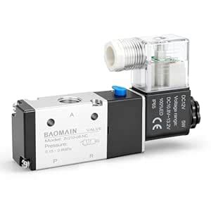 Baomain Solenoid Valve 3V210-08 2 Position 3 Way Internally Piloted ...