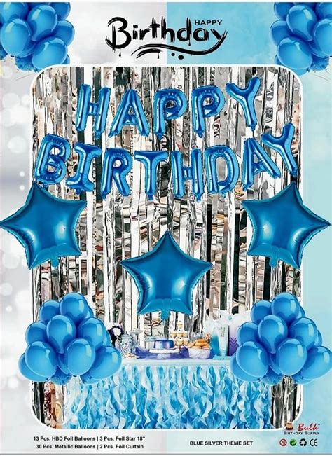 Blue & Silver Extravaganza: Birthday Décor Combo