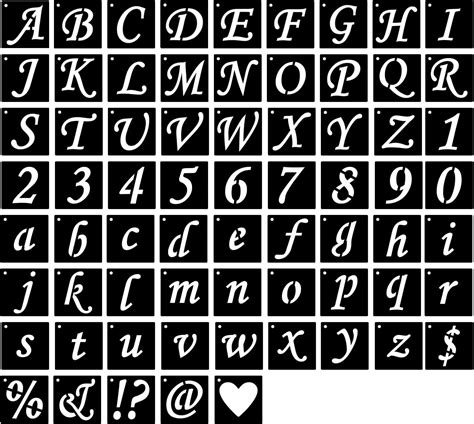 Buy Eage Alphabet Letter Stencils 1 inch, 68 Pcs Reusable Plastic ...