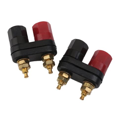 Rare 2pcs Double Gold-Plated Terminal 4mm Banana Plug Power Amplifier ...