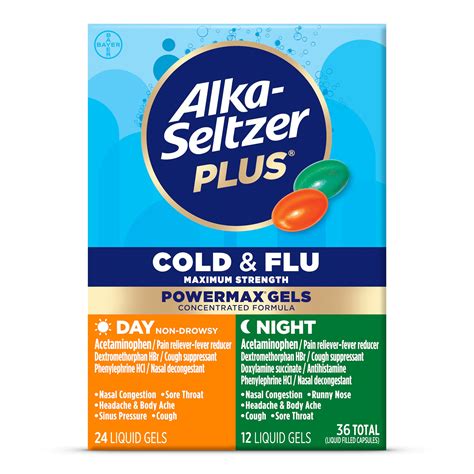 4Pack Alka-Seltzer Plus Power Max Cold & Flu Day+Night Medicine: Cough ...