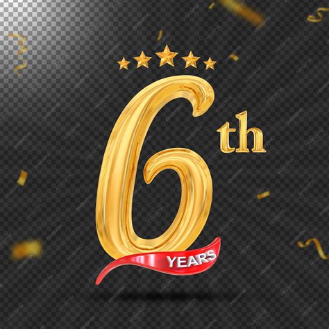 Premium PSD | 6th years anniversary