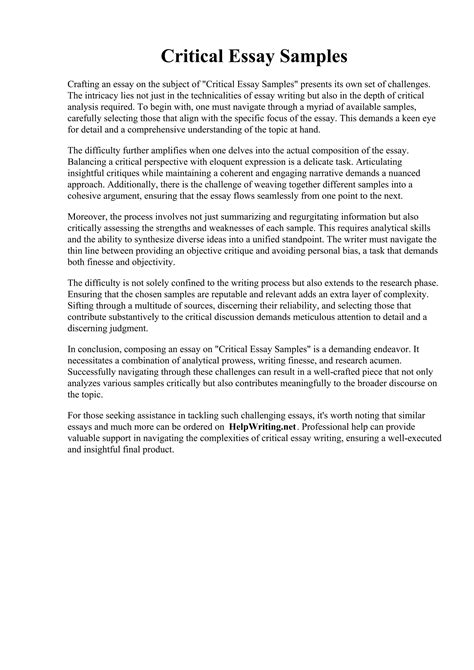 Critical Essay Example 的图像结果