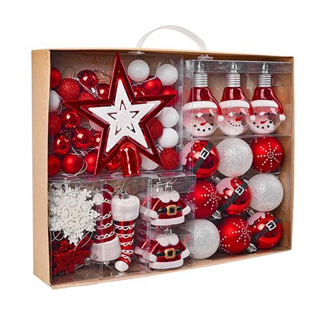 70 pcs Red & White Santa Claus themed Christmas Balls tree hanging, Xm