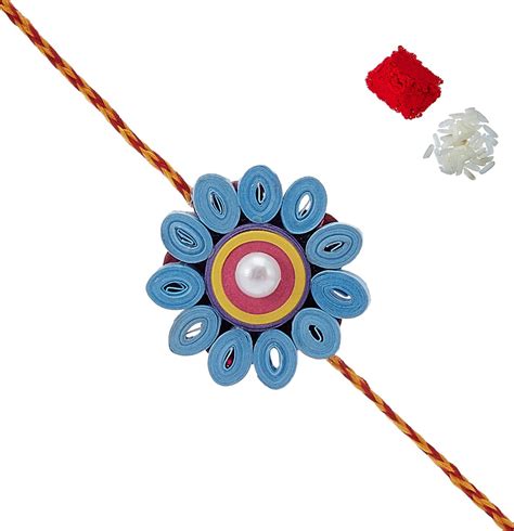 Aheli Paper Flower Quilling with Multi-Color Ropes Rakhi for Men with ...