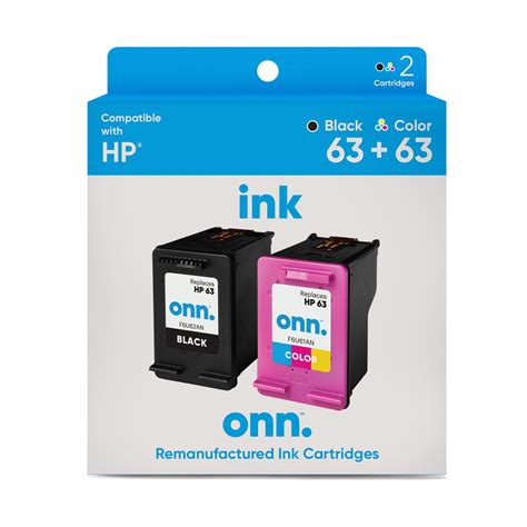 Free Shipping! Onn+ Remanufactured HP 63 Black Tri-Color Inkjet ...