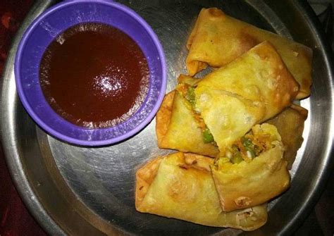 Spring roll recipe | veg roll with spring roll sheet Recipe by Priya ...