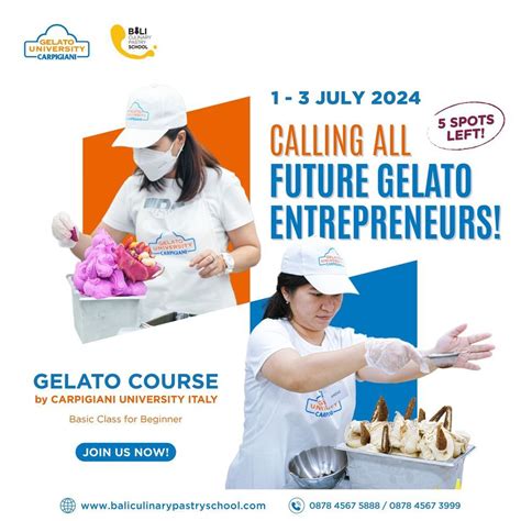 Gelato Course in Bali, Bali Culinary Pastry School, Tabanan, 1 July to ...