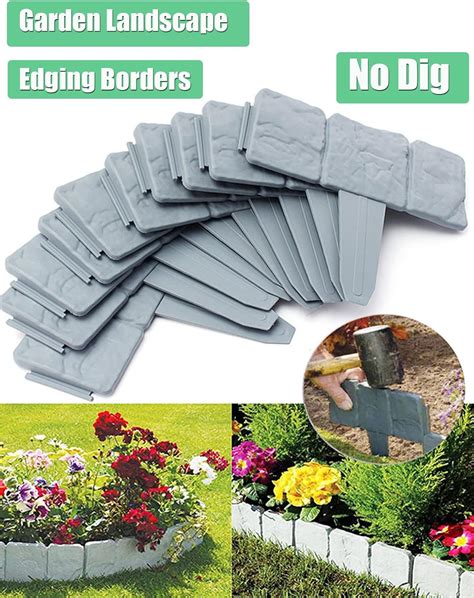 Buy Garden Landscape Edging Borders No Dig,20 PCS 16 FT Lawn Edging for ...