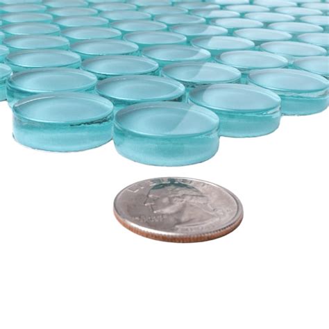 Apollo Tile Colorway Tiffany Blue 12-in x 12-in Glossy Glass Penny ...