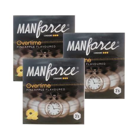 Manforce Overtime Condoms Pineapple Flavoured (3 Condoms in 1 Pack)