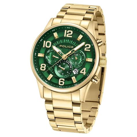 Buy Online Police Quartz Multifunction Green Dial Stainless Steel Strap ...