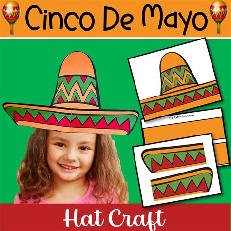 Cinco De Mayo Hat Crown Craft , Sombrero Hat, Mexican Hat | Made By ...