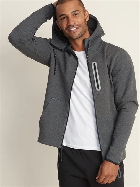 Old Navy Men's Dynamic Fleece Zip Hoodie - Charcoal Heather - Size S ...