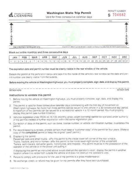 Washington State Trip Permit Template - Final Copy Instructions - Studocu