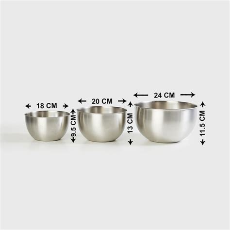 Buy Corsica Set of 3 Stainless Steel Mixing Bowls from Corsica by Home ...
