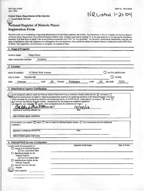 Fillable Online - ------------------- ational Register of Historic ...